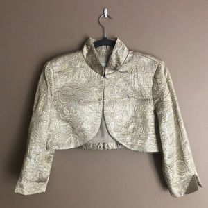 Badgley Mischka Gold Metallic Bolero Jacket